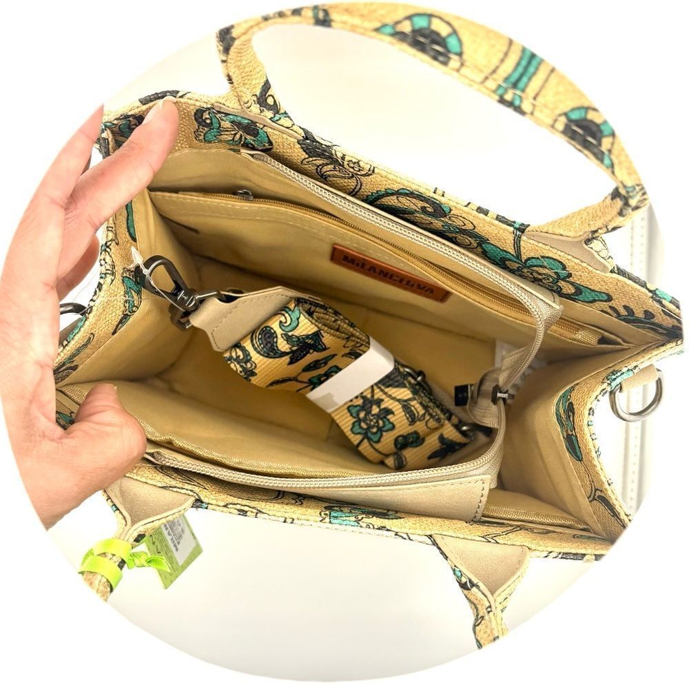 Floral Tote Bag - Cream and Green - Picture 10 of 10